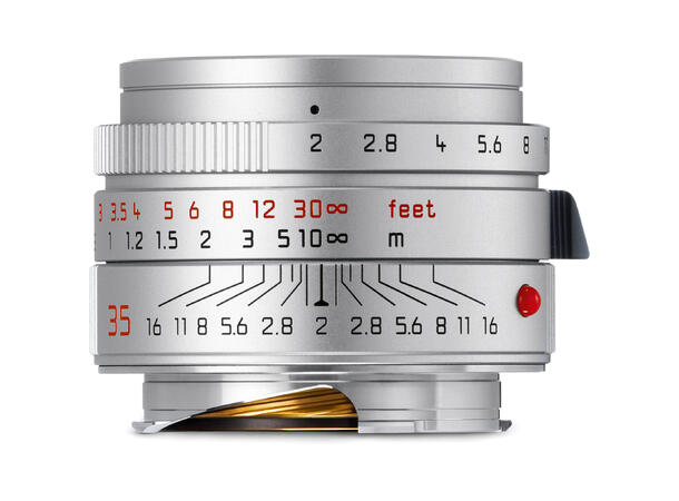 Leica Summicron-M 35mm f/2 ASPH Sølv Vidvinkel. Filterfatning E39